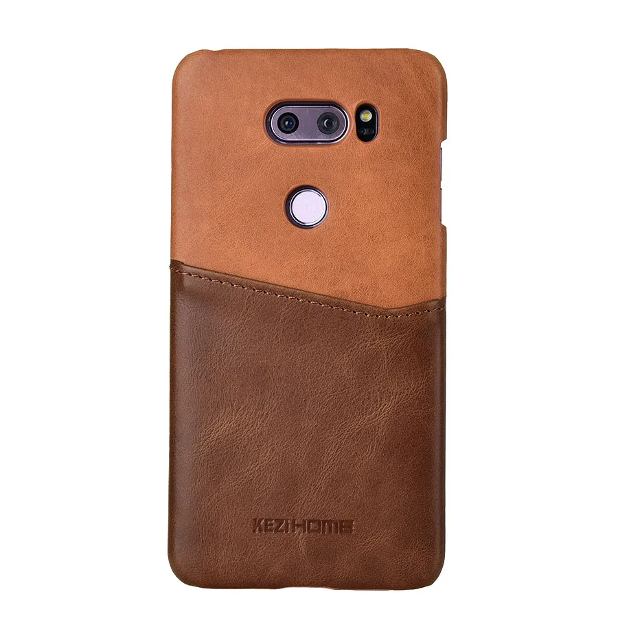 Чехол для LG V30 V30+ KEZiHOME, роскошная натуральная кожа, хит-цвет, жесткая задняя крышка в деловом стиле, с карманом для карт, для LG V35 V30S funda