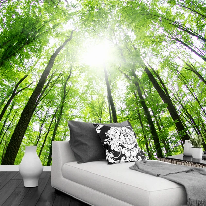 Пользовательские обои с природным ландшафтом солнечный лес фотообои для