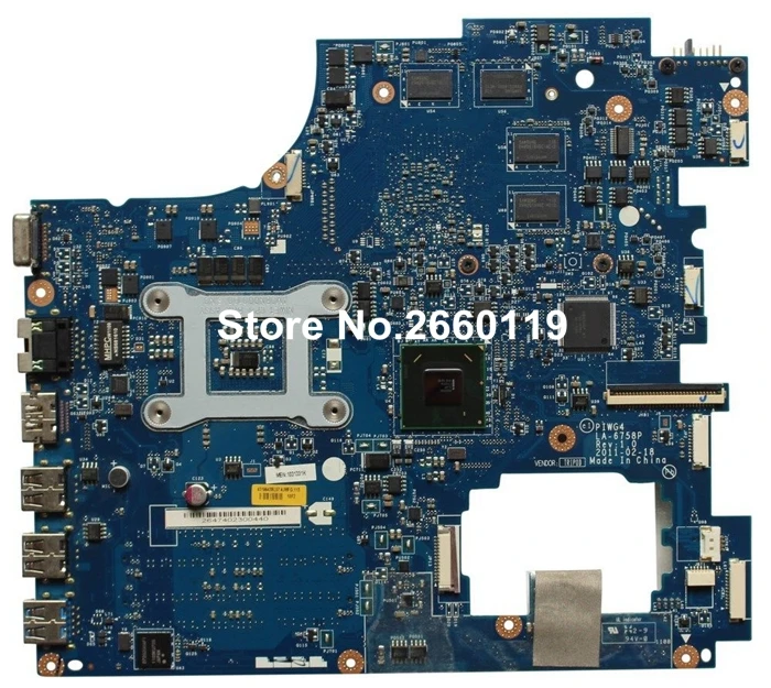 Материнская плата для ноутбука lenovo G770 Y770 LA 6758P системная полностью