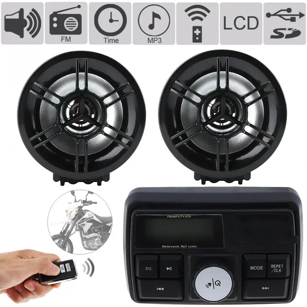 

12V 7W Waterproof Anti-theft Sound MP3 Player with Display Screen for Motorcycle and Electric Vehicle Anti-Theft Alarm System