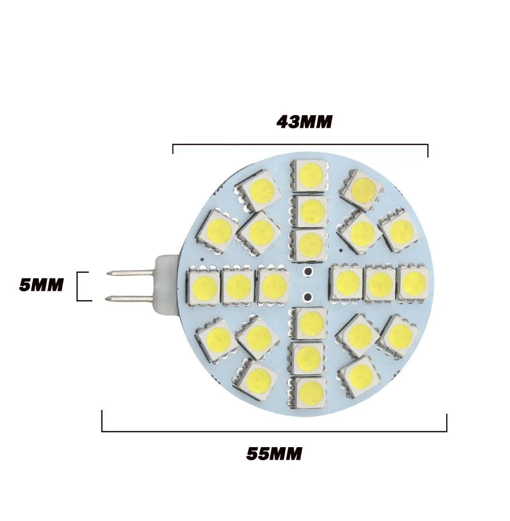 

Бесплатная доставка 3 Вт SMD5050 24 светодиода g4 светодиодные лампы 120deg прожектор 100 шт./лот