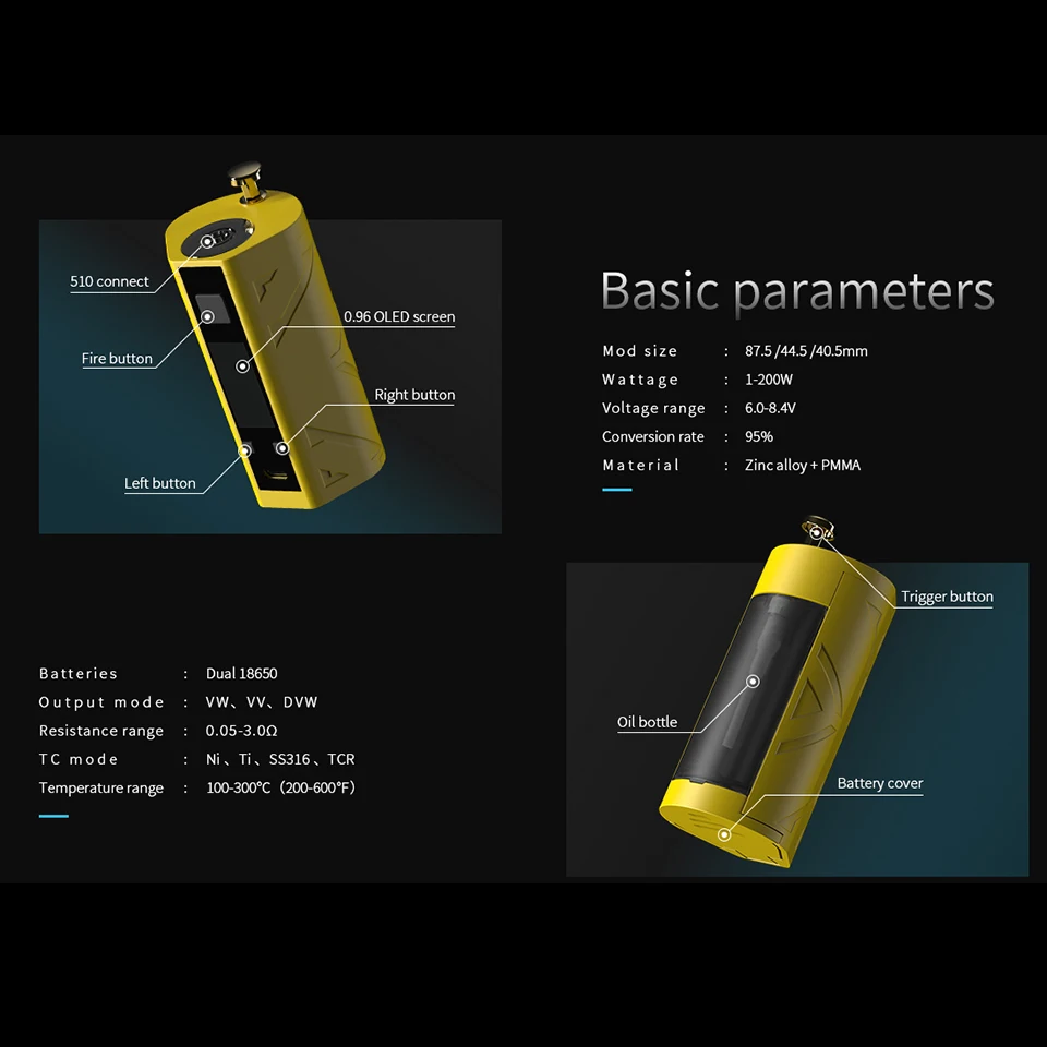 Оригинальный Smoant Battlestar Squonker набор 200 Вт Squonk электронная сигарета Vape с 7 мл
