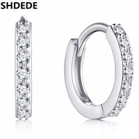shdede small hoop earrings fashion jewelry for women clear cubic zirconia accessories not allergic wh152