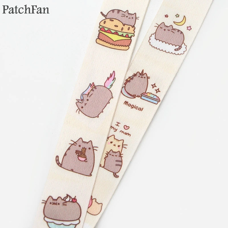 A0251 Patchfan с мультяшным животным котом брелок для ключей на шею для ключей ID карты телефона USB бейдж держатель DIY Висячие веревки лямки