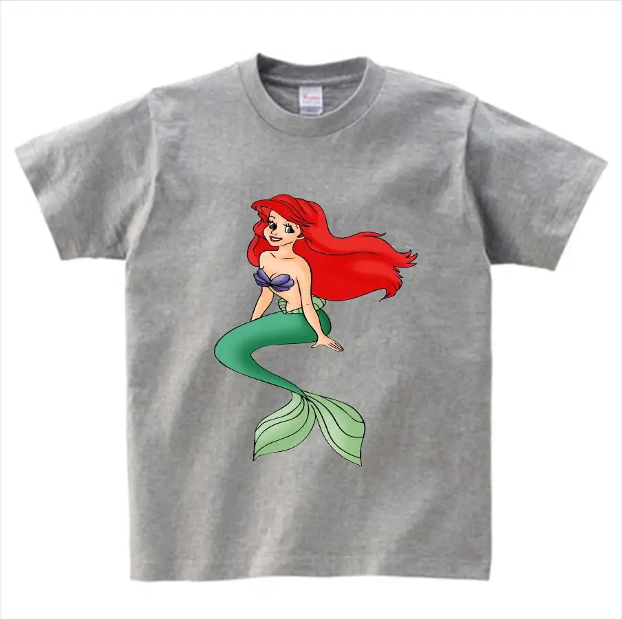 graw childreT-shirt Детская одежда с изображением русалки футболки с короткими рукавами для мальчиков и девочек, топы, футболки для малышей детская одежда футболки N - Цвет: graw childreT-shirt