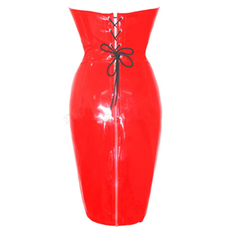 Abbille плюс Размеры 6XL летние без рукавов вечерние платье клуба искусственной кожи