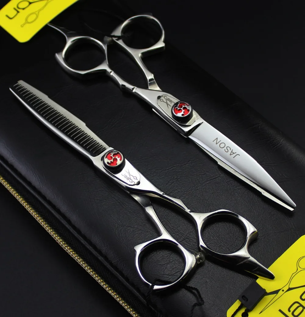 

6Inch Brand Jason TOP QUALITY Hairdressing Scissors JP 440C Bang Cut Barbers Cutting Scissors Thinning Shears Hair Scissors