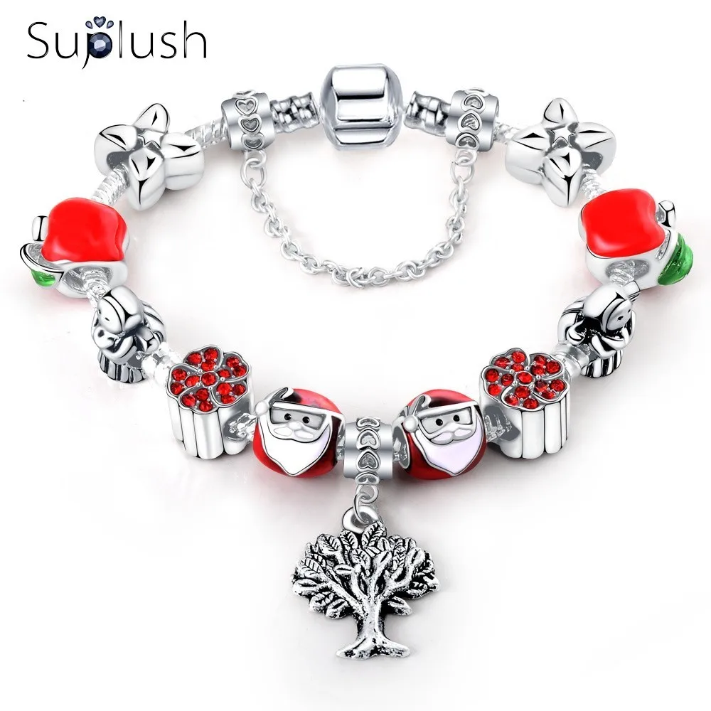 Suplush New Collection Bohemia Bracelets &amp Bangles Multicolor Enamel Flower Beads Bracelet Original Women Authentic Jewelry 211 |
