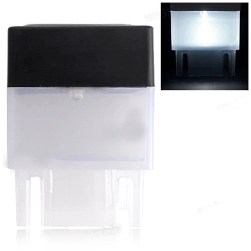 1x Водонепроницаемый черный светодиодный столб на солнечных батареях крышка