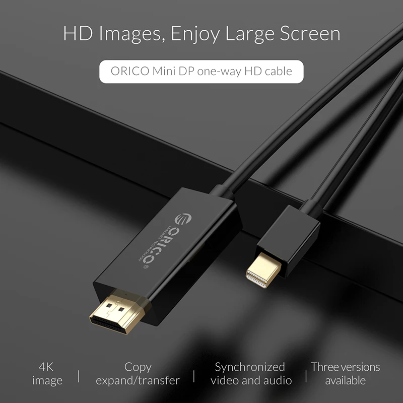 ORICO Mini DP(M) to DVI(M) One way HD Adapter Cable PVC Material DP XD MDTD 30 Supports 4k High Resolution Cable| |