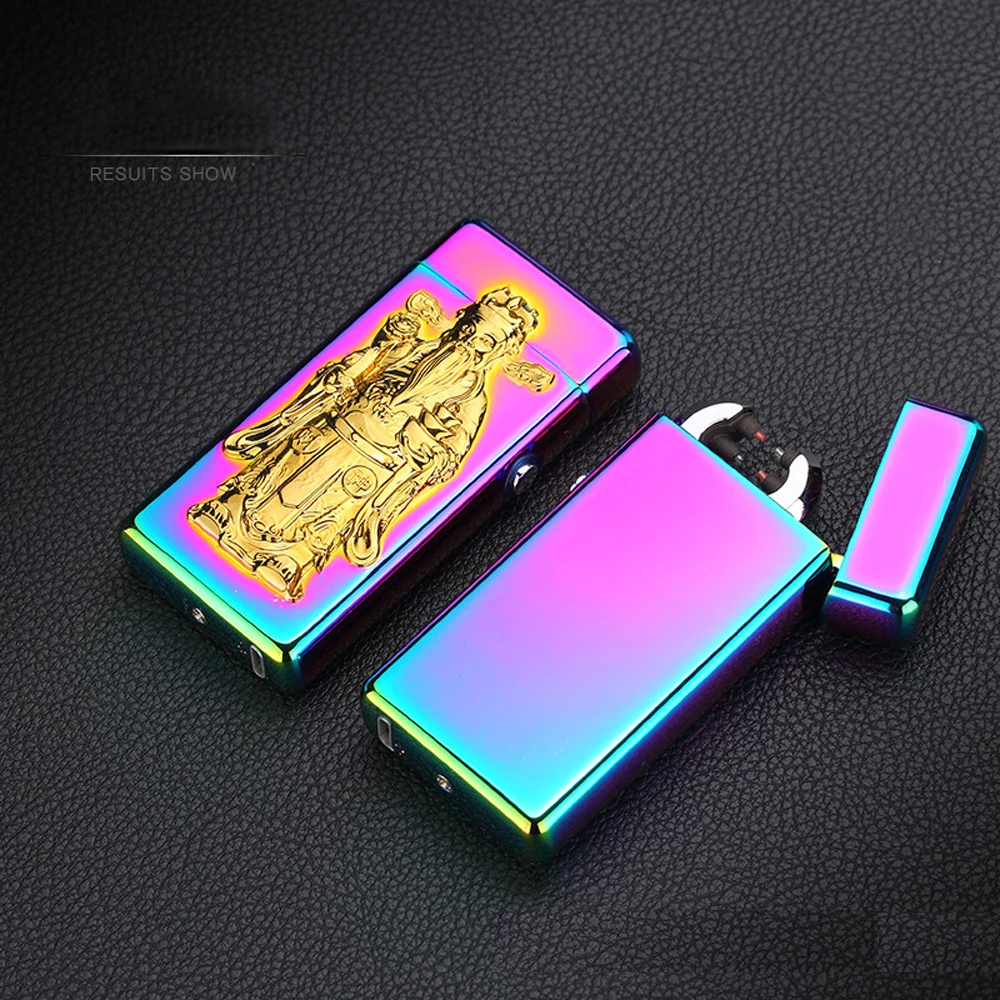 Двойной огненный крест две дуги импульса Электронная зажигалка электрическая