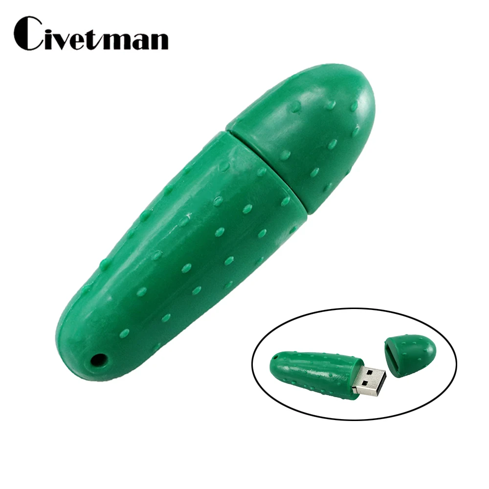 USB флеш накопитель в виде мультяшных овощей огурцов 256 ГБ 128 64 32 флешка с реальной