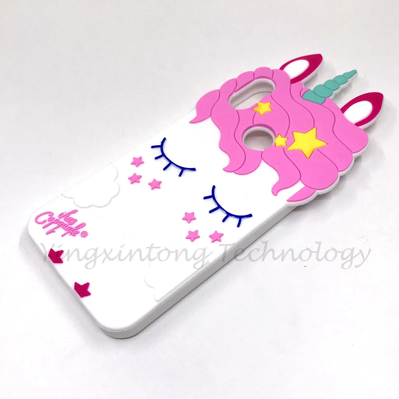 Для Huawei Y6 2019 чехол из мягкого силикона с принтом 3D Единорог задняя крышка сумка