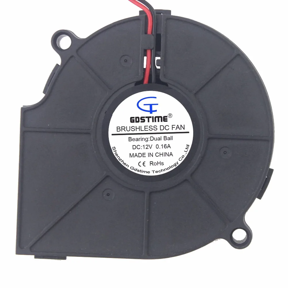 2Pcs Gdstime PC Fan 75mm x 15mm Ball Bearing 7515 DC Brushless Machine Equitment Cooling Exhaust Blower 12V CPU Cooler | Компьютеры и