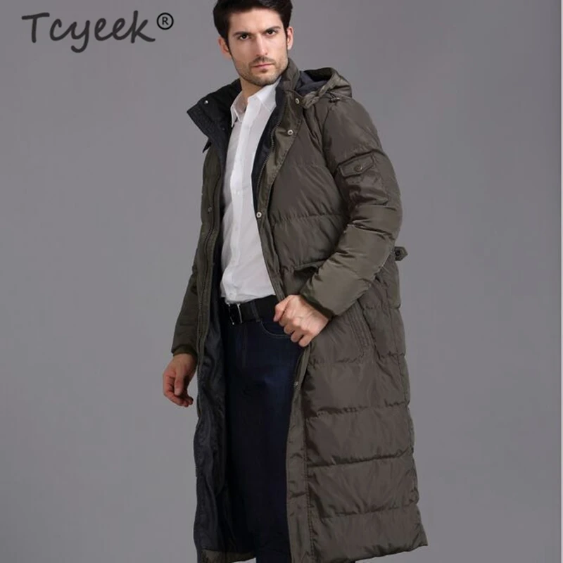 

Tcyeek Winter Coat Male Fashion Abrigos 2020 Thick Warm 90% Duck Down Jacket Hooded Men Light Long Jackets Hiver Coats 2020208