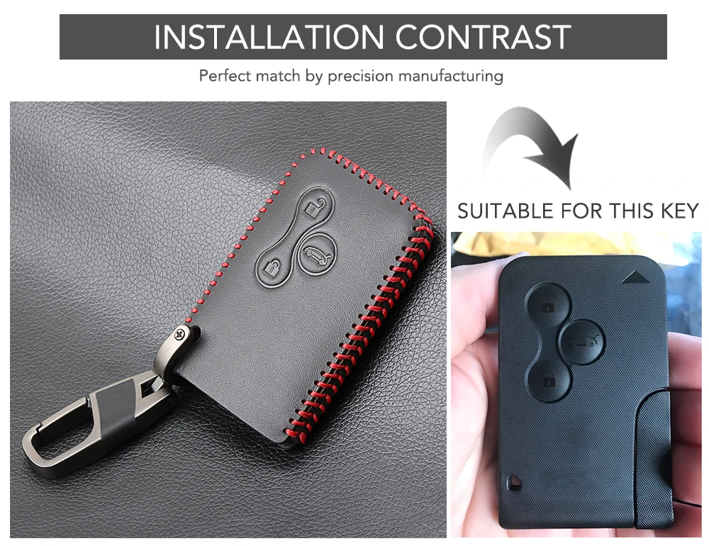 3 Buttons Leather Car Key Protection Case Cover For Renault Megane R.S. Scenic Card Shell | Автомобили и мотоциклы
