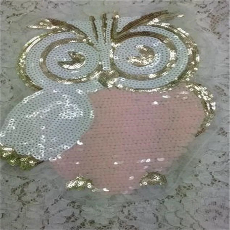 T shirt Women sweet patch sequins 22cm owl birds deal with it biker patches for clothing stickers 3d t mens free shipping | Дом и сад