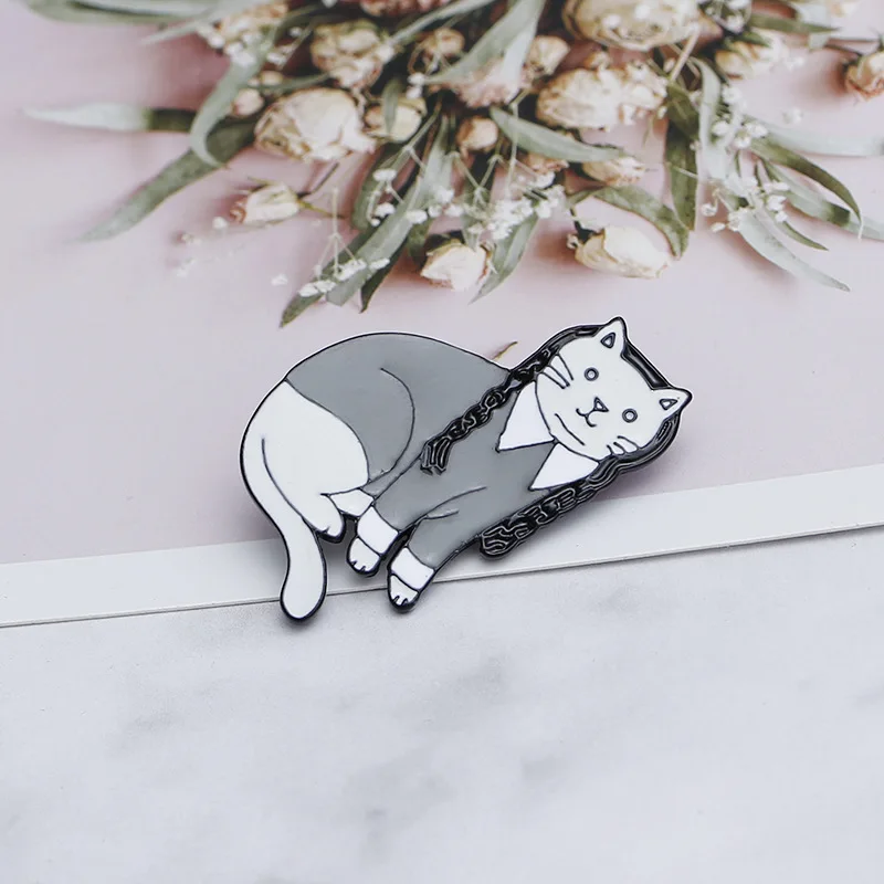 High Quality Cute Cartoon Kitten Brooch Backpack Denim Microstamp Friend Gift Wholesale | Украшения и аксессуары