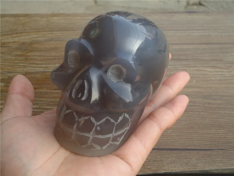 745 г натуральный удивительный красивый агат инопланетянин череп Кристальные