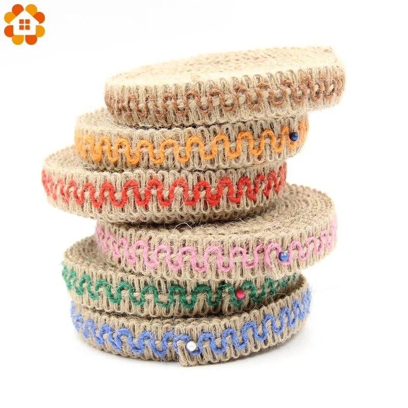 5 м/лот джут рулонов мешковины Гессе ленте Кружево деревенский Винтаж для дома