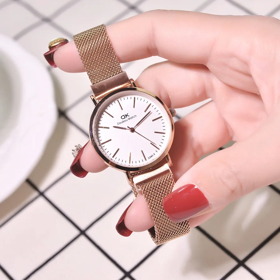 Золотой Relogio Feminino, женские часы с магнитом, женские часы, розовое золото, наручные часы, повседневная молодежная мода, тренд, простые женские часы, reloj mujer - Цвет: Золотой