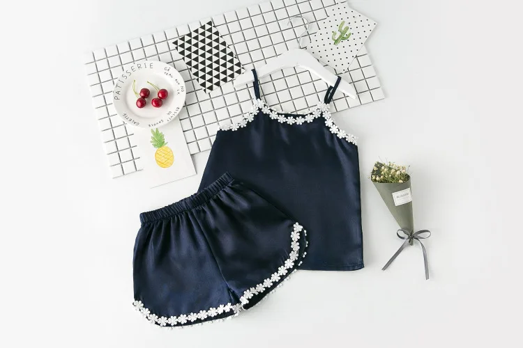 Модные детские пижамы летняя Пижама с ремнем одежда для маленьких девочек 2017