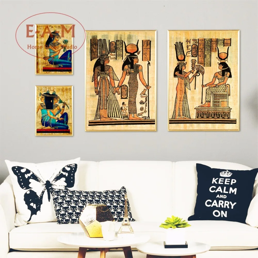 Египетские древние Женские винтажные плакаты и принты на стену декоративная