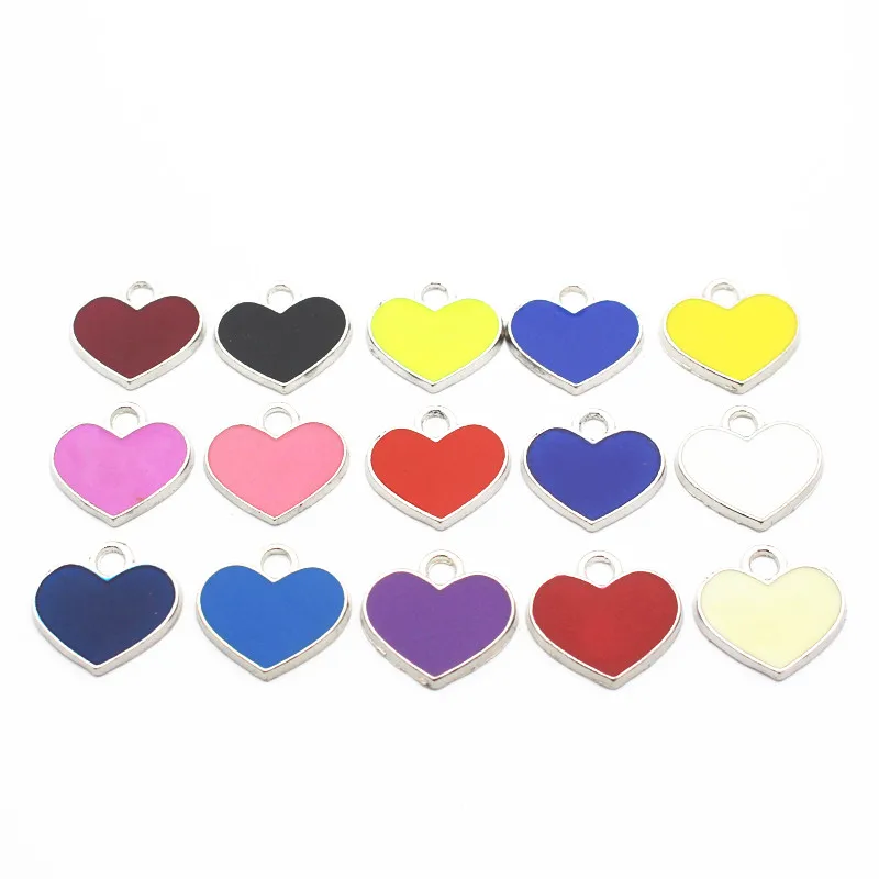 10 шт./лот хит продаж сплав сердце подвески эмаль для ожерелья браслета DIY