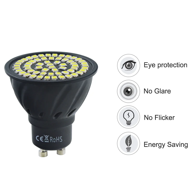 Светодиодный точечный светильник GU10 MR16 2835SMD светодиодный 220 В 110 светодиодная