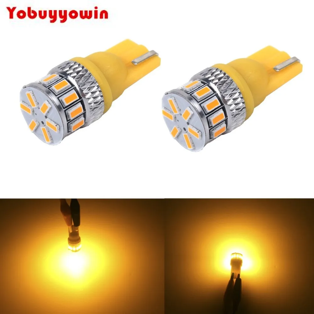 

Extremely Bright 3014 Chipsets 194 168 2825 W5W T10 LED Bulbs, Amber Yellow Car LICENSE/COURTESY/TRUNK WEDGE LIGHTS