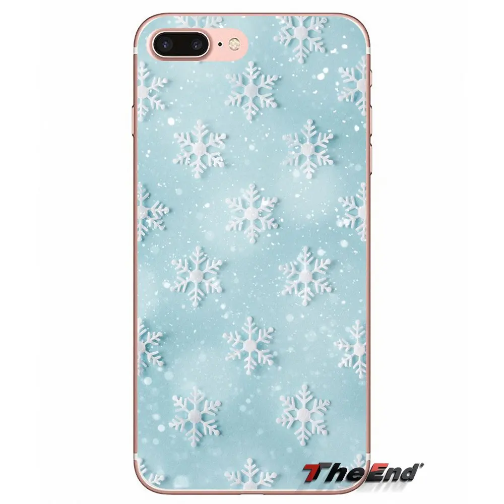Прекрасный Снежинка для iPhone X 4 4S 5 5S 5C SE 6 6S 7 8 Plus Samsung Galaxy J1 J3 J5 J7 A3 A5 2016 2017 Мягкий