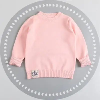 Розовый Korean Kids Boy Autumn New Toddler Girl Sweaters O-neck Long Sleeve Baby Wool Knitted Sweater Winter Kids Sweaters Tops - Цвет: Розовый