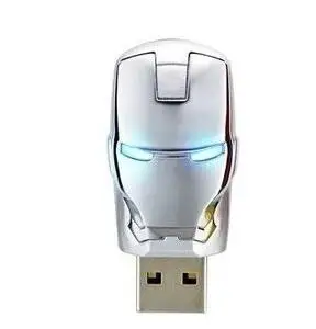 Модель, Железный человек, USB флеш-накопитель, 64 ГБ, 32 ГБ, 16 ГБ, 128 ГБ, Автомобильный ключ, карта памяти, флеш-накопитель, u-диск, флешки, светильник для глаз - Цвет: 2 iron man silver