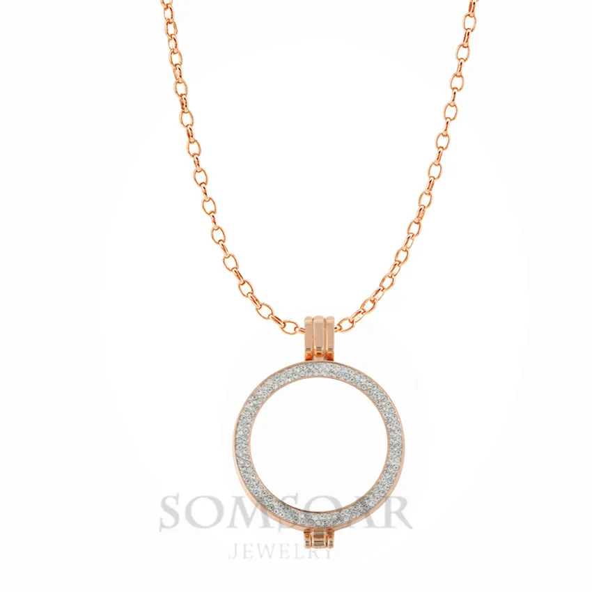 Ожерелье с кулоном My Moneda 10 шт./лот 35 мм двойной Хрустальный держатель для монет из