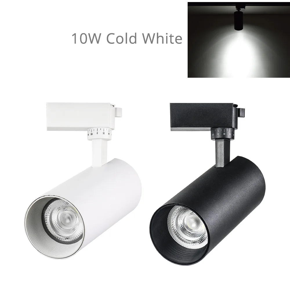 10W Cold White 10 Вт/20 Вт/30 Вт COB Трековый светильник светодиодный рельсовый Точечный светильник для дома выставочный магазин одежды Внутреннее освещение Светодиодный Потолочный подвесной точечный светильник - Испускаемый цвет: 10W Cold White