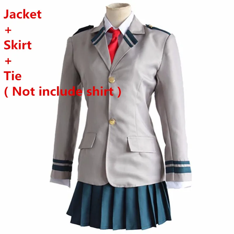 female Аниме Boku No Hero Academy My Hero Academy Косплей Костюм мидория изуку школьная форма куртка юбка брюки галстук парик для женщин и мужчин - Цвет: female