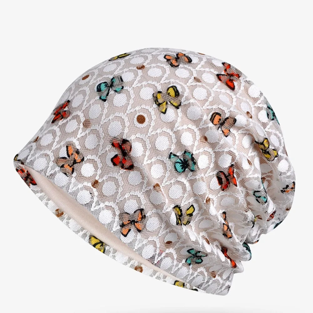 Новинка весна лето Skullies Женская цветная сетчатая дышащая Шапка тюрбан для