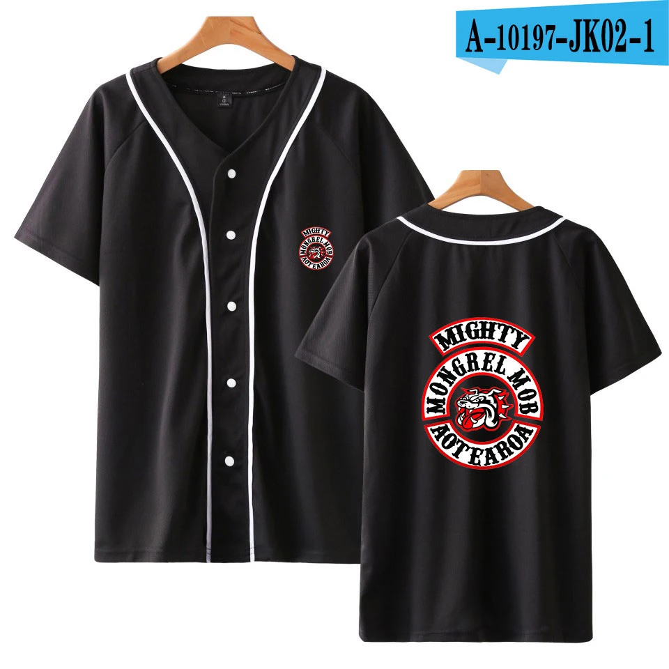 Mongrel Mob футболки Harajuku для женщин/мужчин хип хоп одежда короткий рукав бейсбольная Футболка с принтом Kawaii Большие размеры - Цвет: Black