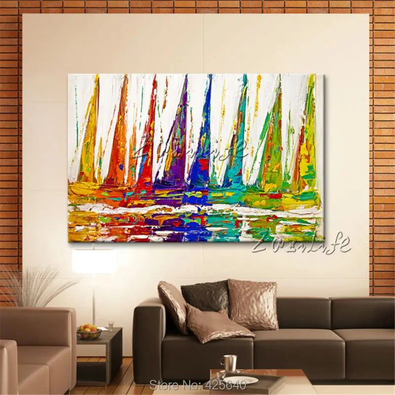 Ручная роспись холст Масляные картины настенные для гостиной Большая Дешевая