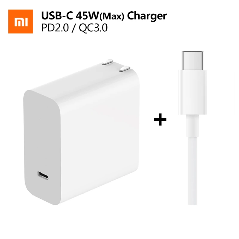 Xiaomi 45 Вт USB-C быстрое зарядное устройство type-C порт USB адаптер питания для ноутбука PD 2,0 QC 3,0 для мобильного телефона
