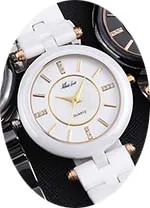 MISSFOX черные керамические наручные часы модный бренд розовое золото релог женский керамический подарок для девочек Бабочка Кнопка кварцевые наручные часы - Цвет: T0282
