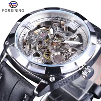 forsining sport watches black silver open work clock male luminous waterproof mens automatic wrist watches top brand luxury