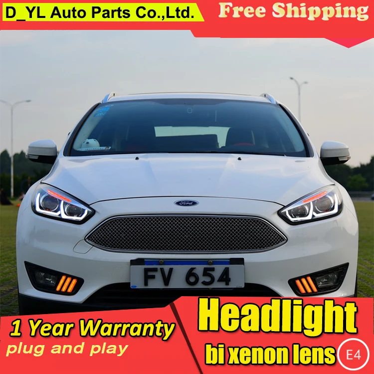 Автомобильный Стайлинг чехол для передней фары Ford Focus 2015 светодиодный ные DRL