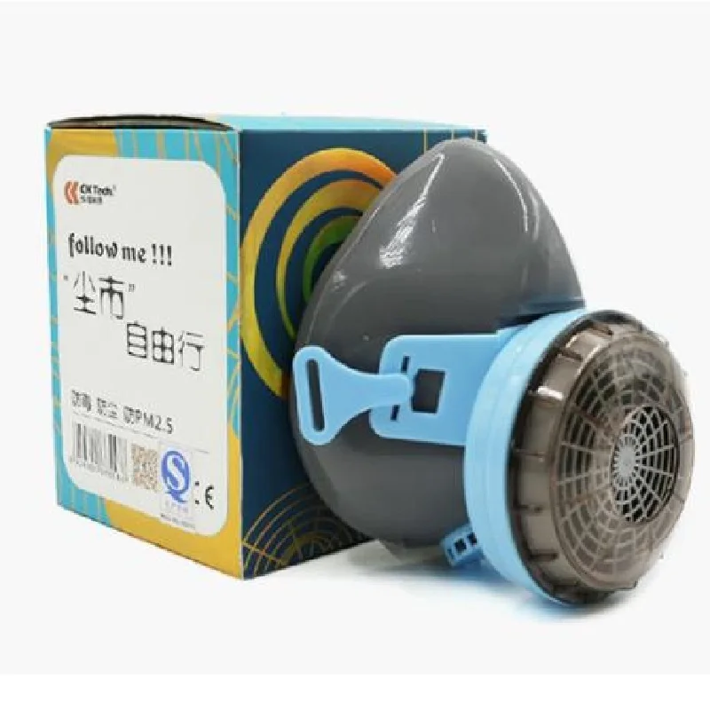

Silicone Half-face Gas Mask Respirator Professional Paint Spray Chemical Organic Gases Filter with Anti-fog Goggles Work Polish