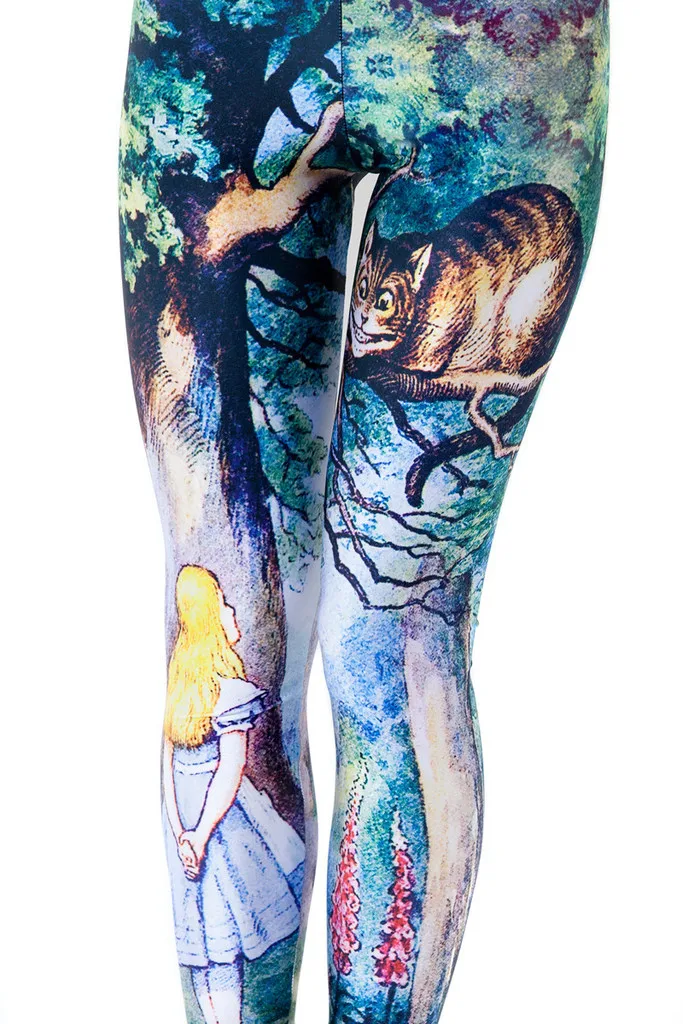 Женские леггинсы Чеширского Кота костюмы Алисы в стране чудес штаны из спандекса