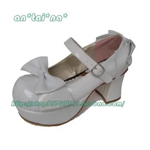 

Tai an na lolita cos punk hot-selling big bow women's japanned leather shoes an9026 - 3 chromophous
