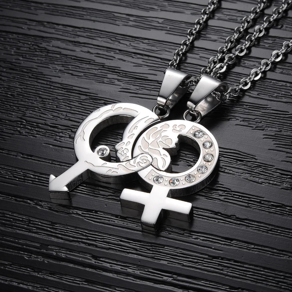 Bela EU style Love Arrow Crystal Puzzle Pendent Necklace for Couple Anniversary Sweet Romantic Gift One Pair Fashion Jewelry | Украшения и