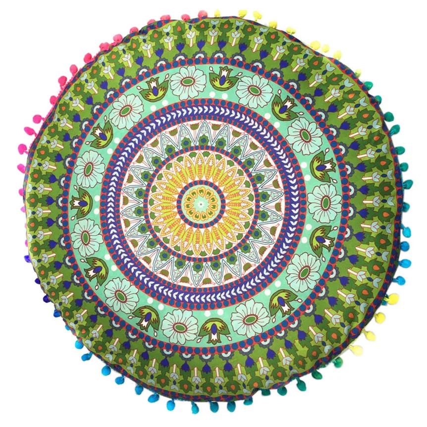 Ouneed напольные подушки с индийской мандалой круглые богемные чехлы для подушек jan1