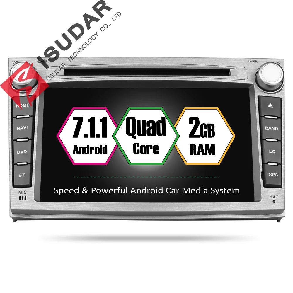 Isudar Автомобильный мультимедийный плеер 2 din для автомобиля DVD android 7.1.1 7 дюймов
