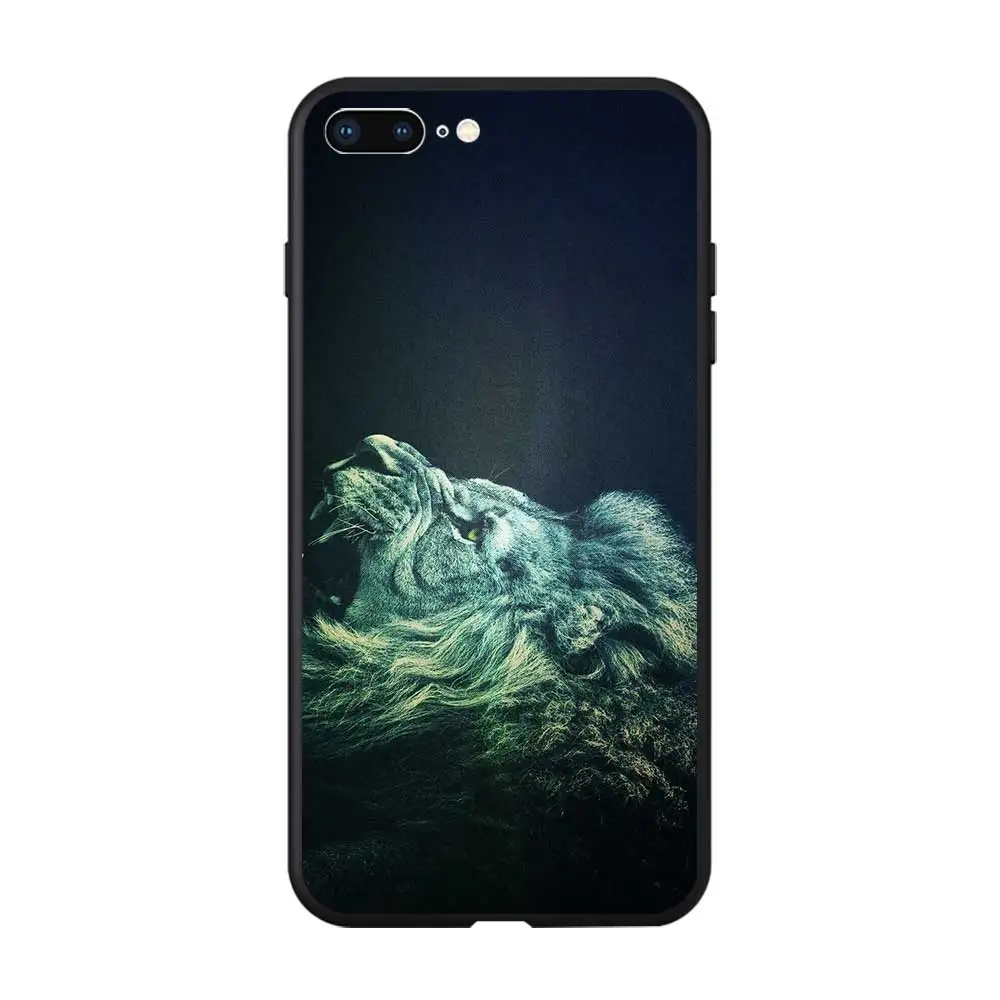 Чехлы из ТПУ с животными львами и лицом силиконовый чехол для iPhone 6 7 8 S XR X Plus 11 Pro